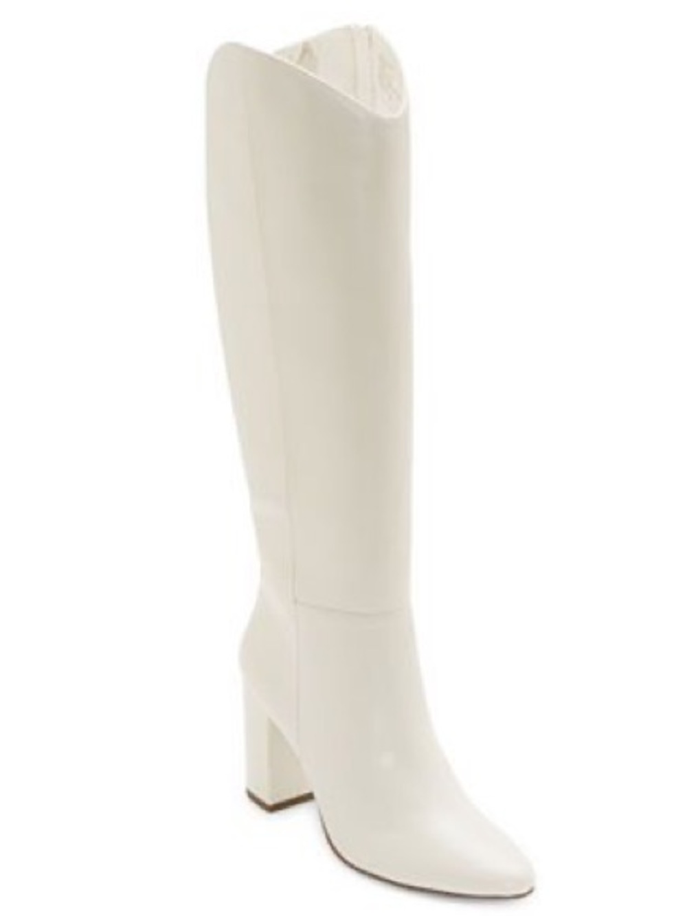 Knee-High White Block Heel Boots - Worthington "Ulmar" Size US9